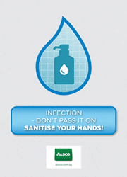 Infection - do not pass it on. Sanitise your hands