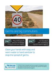 A4 Hygiene Poster: Germs are big commuters