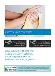 A3 Hygiene Poster: Germs love moisture