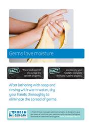 A4 Hygiene Poster: Germs love moisture